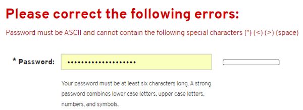 Red Hat dumb password rule screenshot